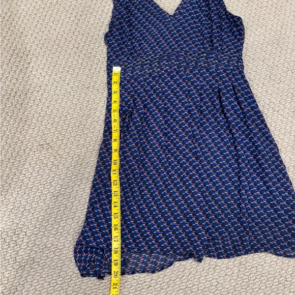 Tulle Blue and White Fit and Flare Midi Dress - Picture 2 of 7